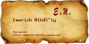 Emerich Mihály névjegykártya