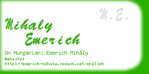 mihaly emerich business card